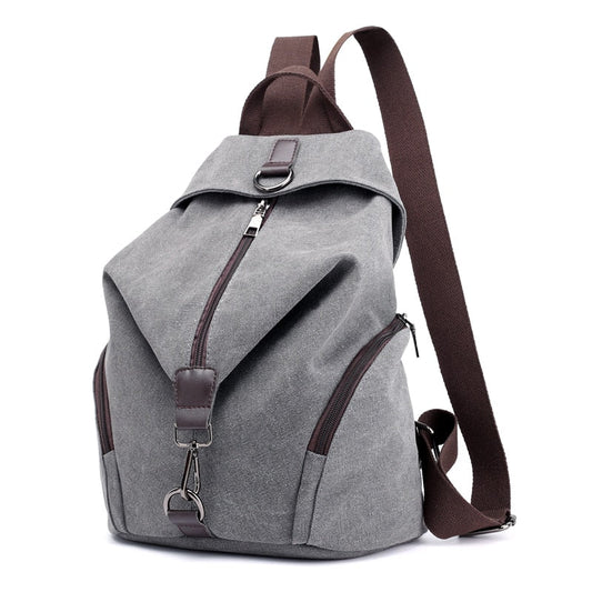 Solid Color Canvas Backpack