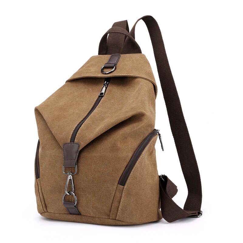 Solid Color Canvas Backpack