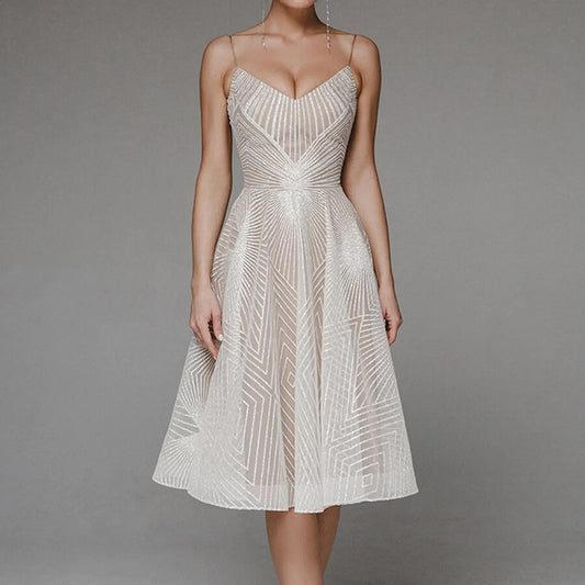 Elegant Luxury Long Formal Party Midi Dress