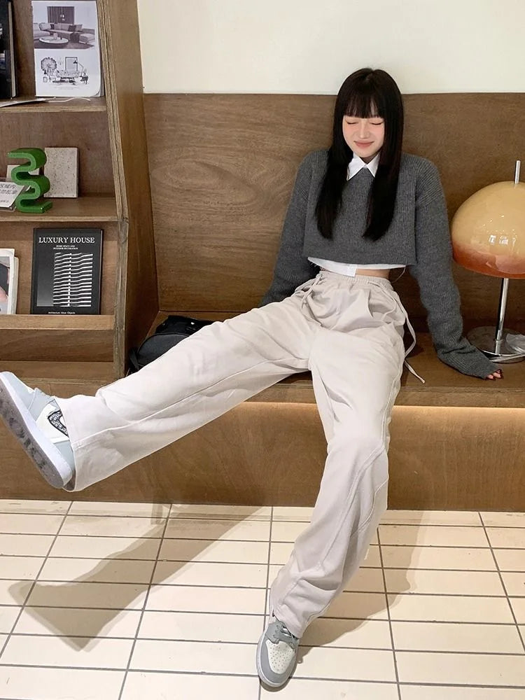 Gray Jogging Sweatpants Harajuku Oversize Sports Kpop Pant