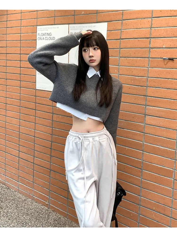 Gray Jogging Sweatpants Harajuku Oversize Sports Kpop Pant