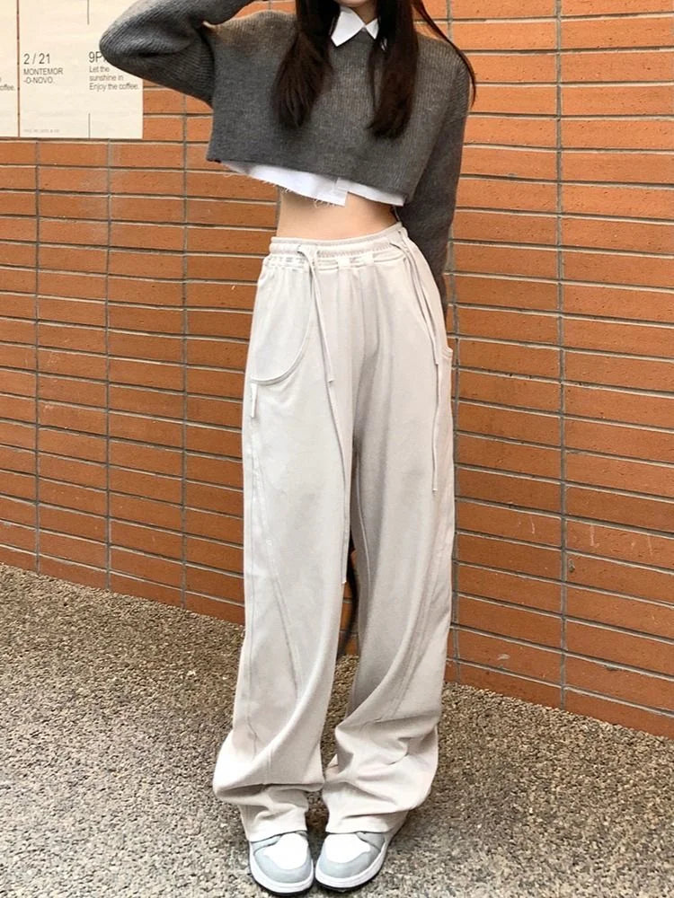 Gray Jogging Sweatpants Harajuku Oversize Sports Kpop Pant