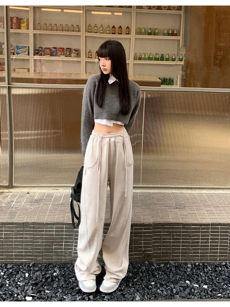 Gray Jogging Sweatpants Harajuku Oversize Sports Kpop Pant