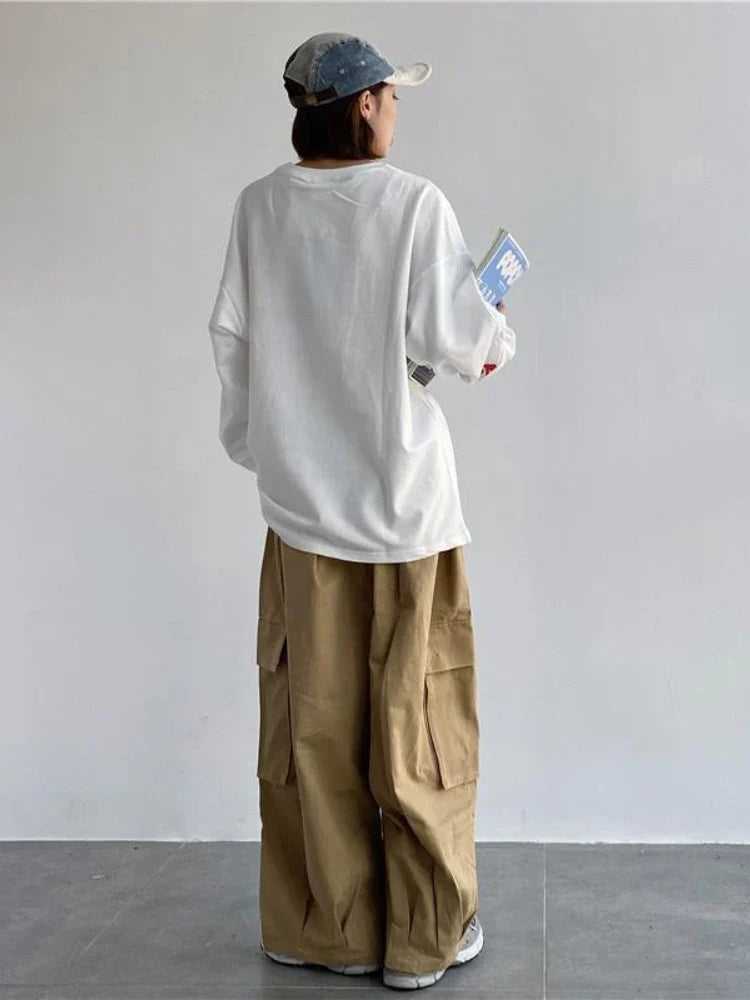 Green Cargo Y2K Hippie Kpop Harajuku Oversize Wide Leg Pant