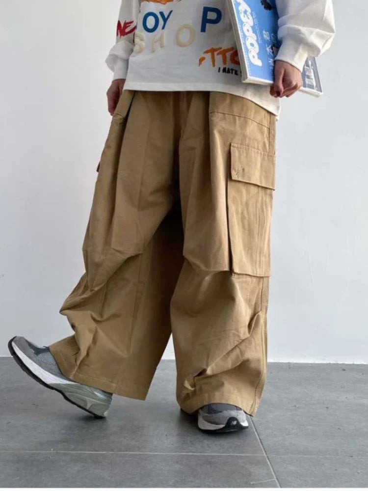 Green Cargo Y2K Hippie Kpop Harajuku Oversize Wide Leg Pant