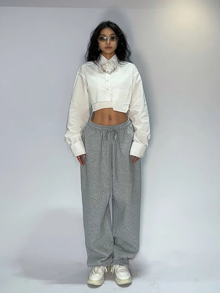 Gray Baggy Jogging Sweatpants Hippie Streetwear Korean Pant