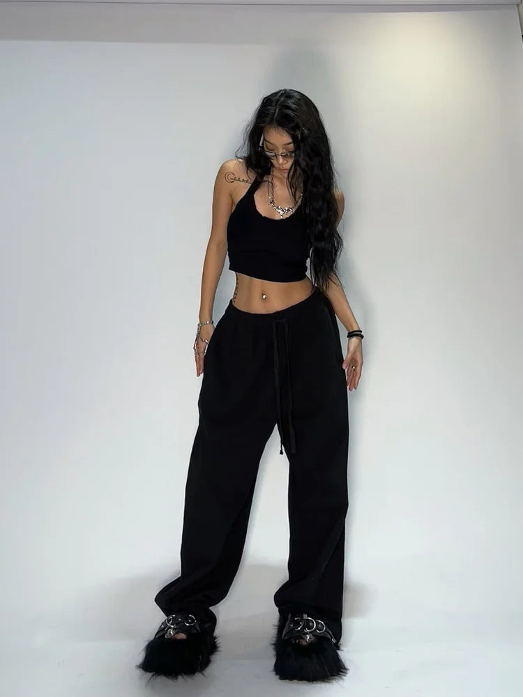Gray Baggy Jogging Sweatpants Hippie Streetwear Korean Pant
