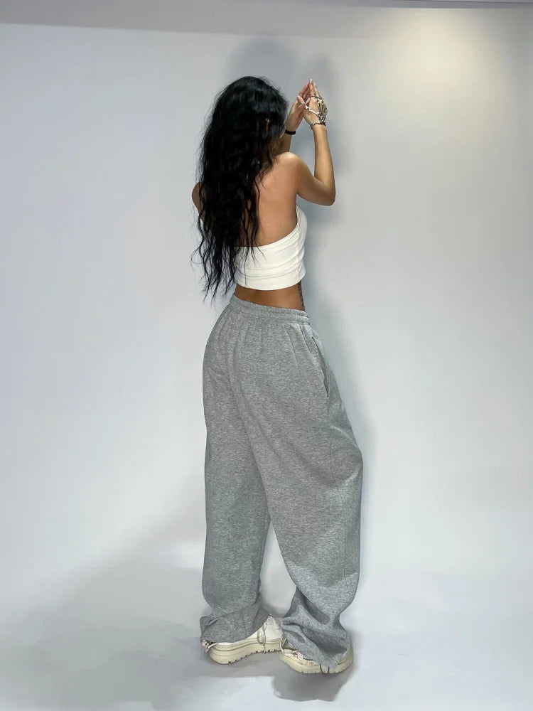 Gray Baggy Jogging Sweatpants Hippie Streetwear Korean Pant