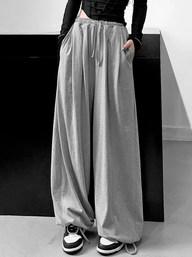 Gray Joggers Sweatpants Korean Fashion Oversize Loose Pant