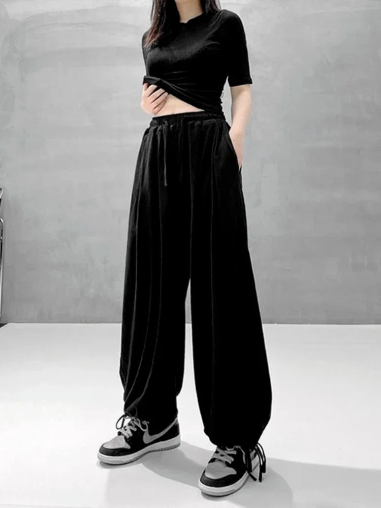 Gray Joggers Sweatpants Korean Fashion Oversize Loose Pant