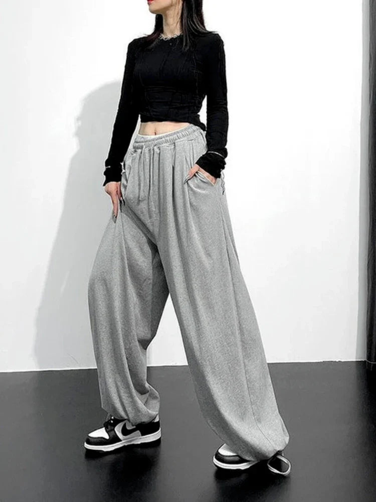 Gray Joggers Sweatpants Korean Fashion Oversize Loose Pant