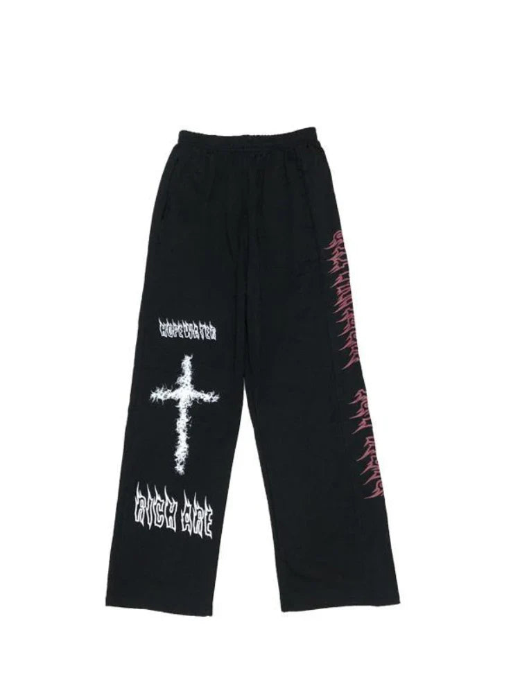 Gothic Wide Harajuku Graffiti Anime Streetwear Loose Pant