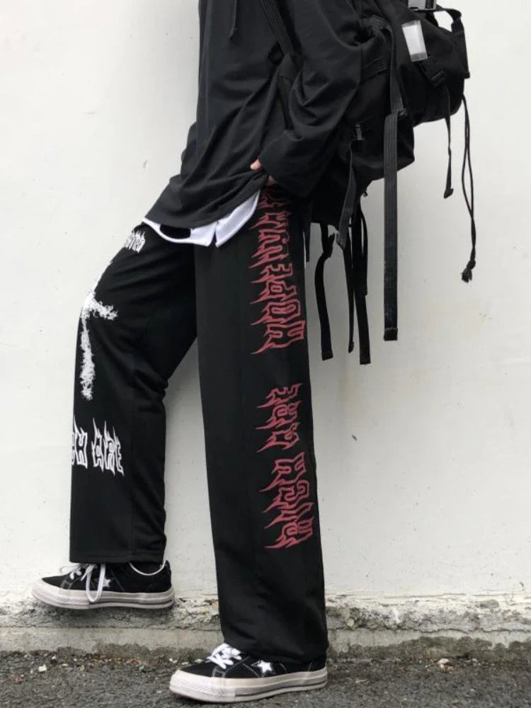 Gothic Wide Harajuku Graffiti Anime Streetwear Loose Pant