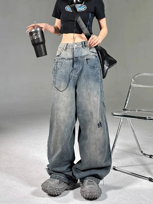 Grunge Korean Style 90s Baggy Vintage Y2K Oversize Denim Pant