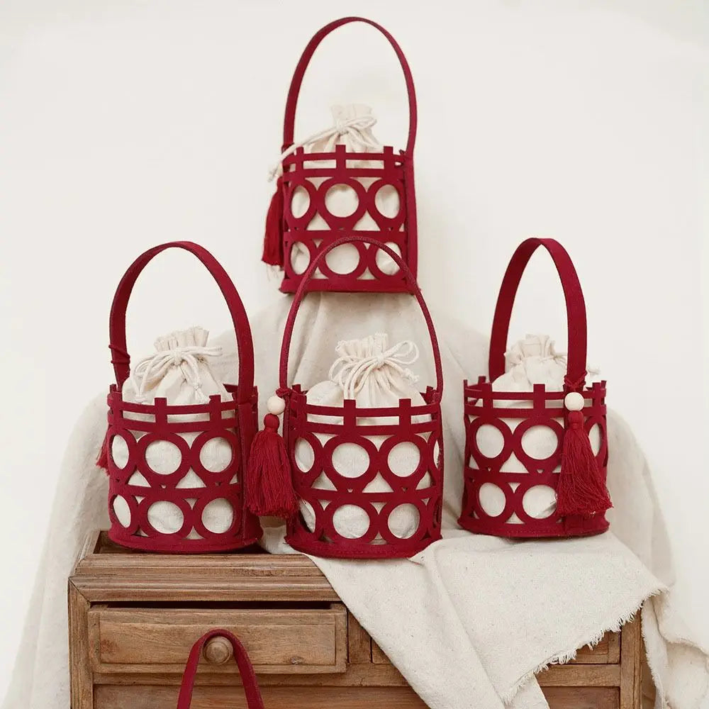 Juliana Red Mini Bucket Totes