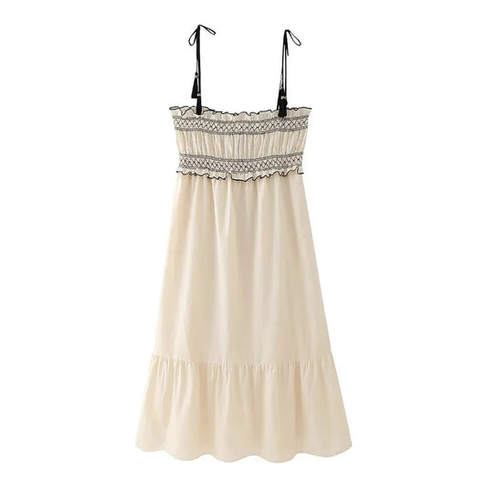 Mara Spaghetti Strap Folk Dress