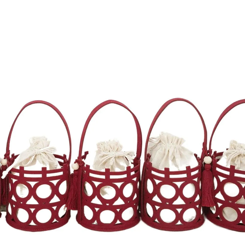 Juliana Red Mini Bucket Totes