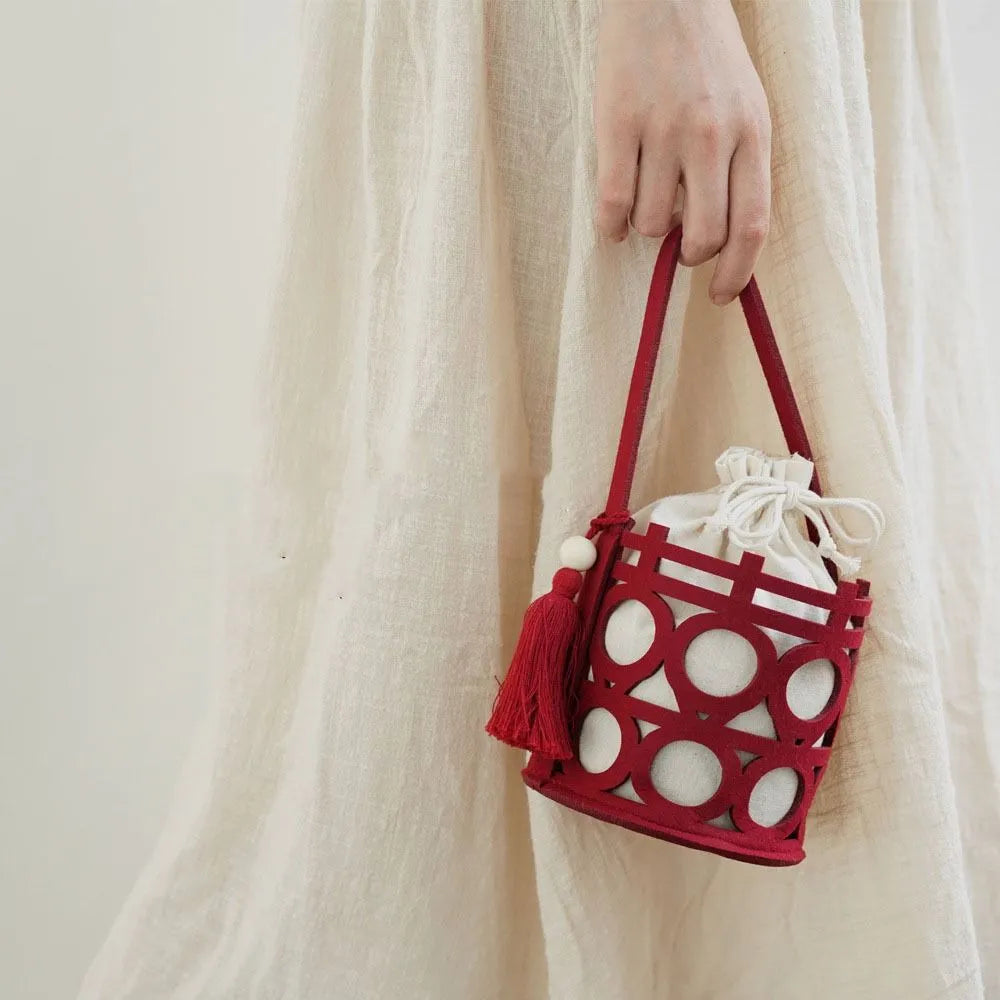 Juliana Red Mini Bucket Totes