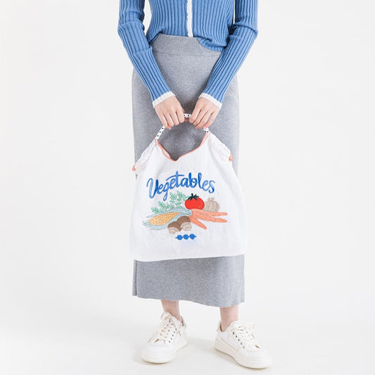 Vegetables Embroidery Eco Bags